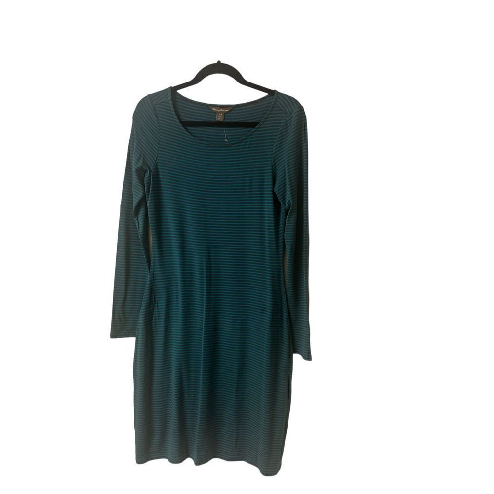 Tommy Bahama dress green & gray stripe sz Small